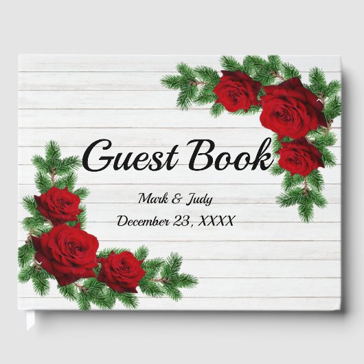 Rode rozen en de pijnboomtanden gastenboek (Voorkant)