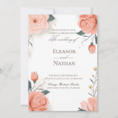 Rode rozen en de zomer lente bruiloft kaart (Voorkant)