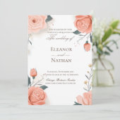 Rode rozen en de zomer lente bruiloft kaart (Staand voorkant)