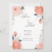 Rode rozen en de zomerlente redden de datum kaart (Voorkant)