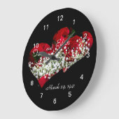 Rode rozen en dubbele hartsklok - pas aan grote klok (Hoek)