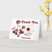 Rode rozen en enveloppen Hartelijk dank - Persoonl Kaart (Gele Bloem)