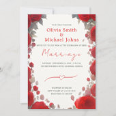 Rode rozen en eucalyptus Elegante Waterverf Kaart (Voorkant)