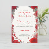 Rode rozen en eucalyptus Elegante Waterverf Kaart (Staand voorkant)