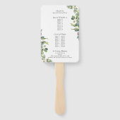 Rode Rozen en Eucalyptus Orde van Evenementen Hand Handwaaier (Achterkant)