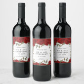 rode rozen en griekse bruiloft wijn etiket (Flessen)