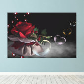 Rode rozen en harten canvas afdruk (Insitu (Houten vloer))