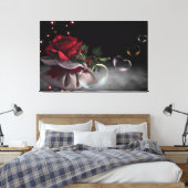 Rode rozen en harten canvas afdruk (Insitu (Slaapkamer))