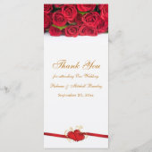 Rode rozen en harten Menu Rack Kaart (Achterkant)