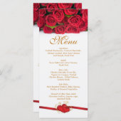 Rode rozen en harten Menu Rack Kaart (Voorkant / Achterkant)