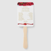 Rode rozen en harten Trouwprogramma Handwaaier (Achterkant)