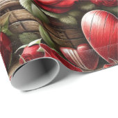 Rode rozen en harten Valentijnsdag Cadeaupapier (Rol Hoek)