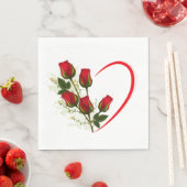 Rode rozen en het hart servet (Insitu)