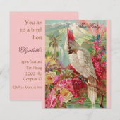 Rode rozen en katoenkunst kaart (Voorkant / Achterkant)