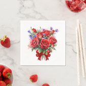 Rode Rozen en Lavendel Papieren Servetten (Insitu)