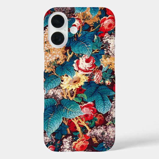 rode rozen en lila bloemmotief Case-Mate iPhone case (Achterkant)