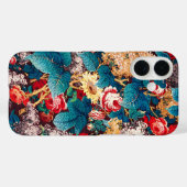 rode rozen en lila bloemmotief Case-Mate iPhone case (Achterkant (horizontaal))