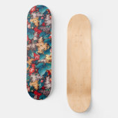  rode rozen en lila bloemmotief persoonlijk skateboard (Voorkant)