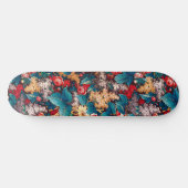  rode rozen en lila bloemmotief persoonlijk skateboard (Horizontaal)
