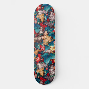 rode rozen en lila bloemmotief persoonlijk skateboard