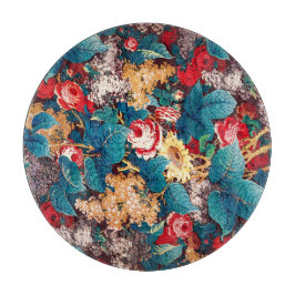  rode rozen en lila bloemmotief snijplank