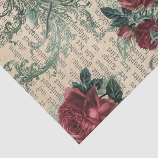  rode rozen en ontkoppeling van vogels tissuepapier (Detail)