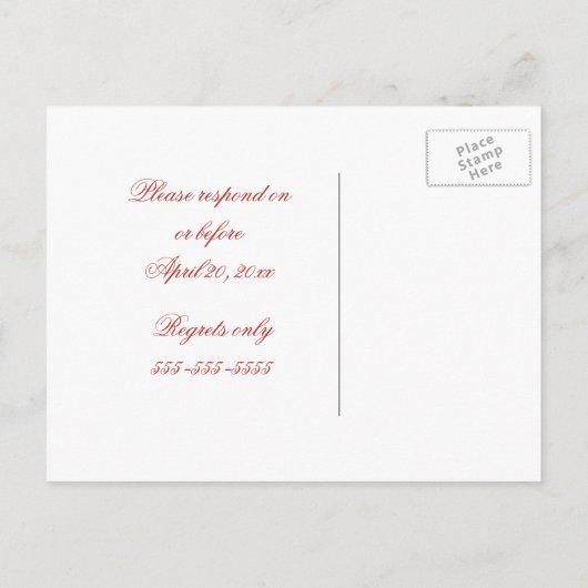 Rode rozen en open Bijbelbruiloft RSVP Uitnodiging Briefkaart (Achterkant)