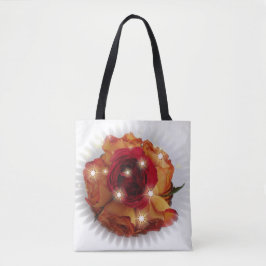 Rode rozen en Oranje en gele rozen Tote Bag