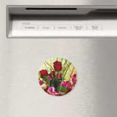 Rode rozen en orchideeën_ magneet (Insitu (Vaatwasser))