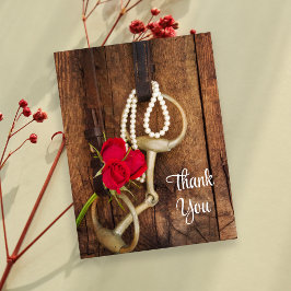 Rode rozen en paarden-bit country Weddenschap Beda Briefkaart