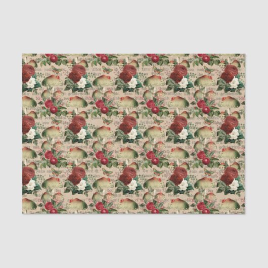 rode rozen en paddenstoelen tissuepapier (Voorkant)