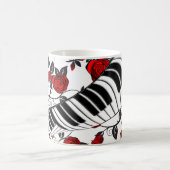 Rode rozen en pianosleutels, oogvangst! koffiemok (Center)