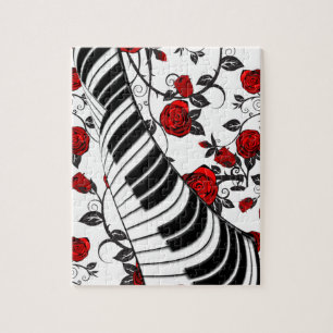 Rode rozen en pianosleutels, oogvangst! legpuzzel