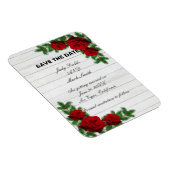 Rode rozen en pine tak kerst sparen de datum magneet (Rechterzijde)