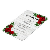 Rode rozen en pine tak kerst sparen de datum magneet (Linkerzijde)