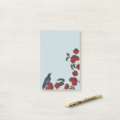 Rode rozen en Raven Post-it® Notes (Op bureau)