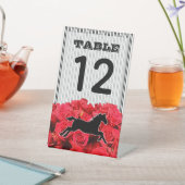 Rode Rozen en Renpaard Derby Bruidsfeest Reclamebord Met Voetstuk (Insitu)