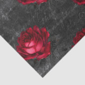 Rode rozen en schrijven op grijze ontkoppeling tissuepapier (Detail)