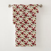 Rode Rozen en Spinnenwebben | Gotische Badhanddoek Bad Handdoek (Insitu)