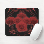Rode rozen en tribale patronen - Mousepad Muismat (Met muis)