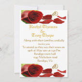 Rode rozen en trouwring kaart (Voorkant)