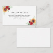 Rode Rozen en Zonnebloemen  Informatiekaartje (Voorkant / Achterkant)