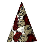 Rode rozen en zwarte rozen feesthoedjes (Voorkant)