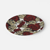 Rode rozen en zwarte rozen papieren bordje (Gekanteld)