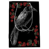 Rode rozen en zwarte vogels The Raven Medium Cadeauzakje (Voorkant)