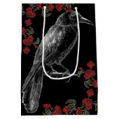 Rode rozen en zwarte vogels The Raven Medium Cadeauzakje (Achterkant)