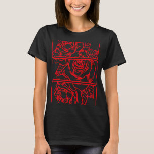 Rode Rozen Esthetische Gothic Punk Soft Grunge Kle T-shirt