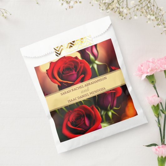 Rode Rozen Favor Tassen Bedankzakje (Gezegeld)