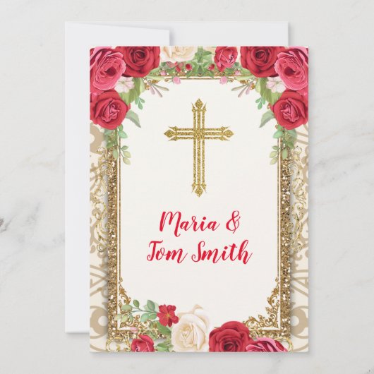 Rode Rozen Fiesta Verjaardag en Doop voor tweeling Kaart (Achterkant)