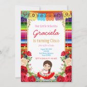 Rode Rozen Fiesta Verjaardag Gouden Meisje Kaart (Voorkant)